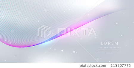 Abstract elegant white background with colorful dynamic wave lines and lighting effect. 115507775