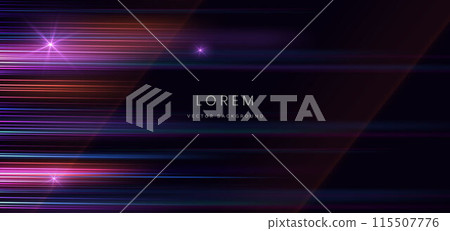 Abstract futuristic glowing light lines effect on dark blue background. Speed motion concept. Abstract futuristic glowing light lines effect on dark blue background. Speed motion concept. 115507776