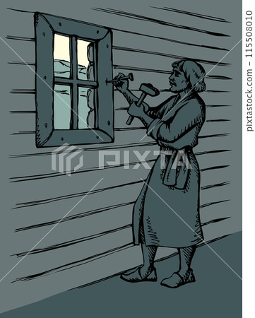Vector illustration. The wise old masters 115508010