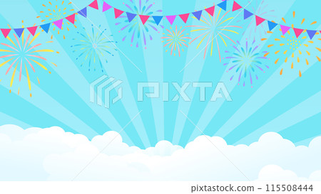 煙火和花環的背景圖 115508444