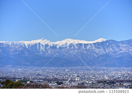 View of the Southern Alps over Kofu city View of the Southern Alps over Kofu city 115508923