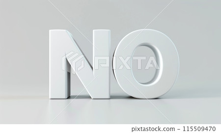 Refusal and Rejection symbol created in 3D Typography. 115509470