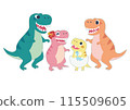 Fun dinosaur family characters 115509605