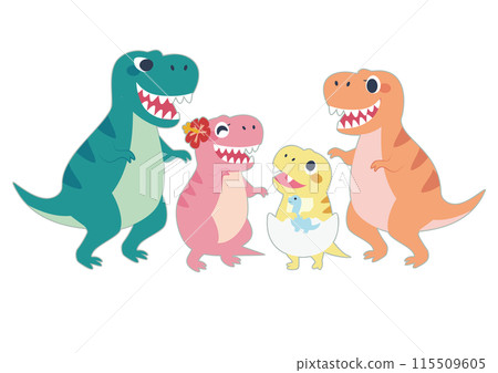 Fun dinosaur family characters 115509605