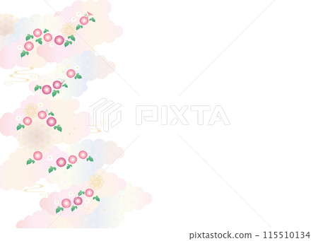 Background material-Japanese pattern morning glory 2022-31 vector 115510134