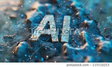 Mosaic Tile Artificial Intelligence concept art poster. 115510253