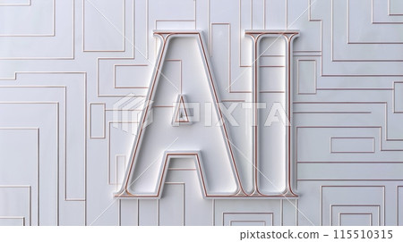 Artificial Intelligence symbol created in Art Deco Typography. 115510315