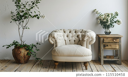 Cozy Sunlit Armchair in Modern Interior Cozy Sunlit Armchair in Modern Interior 115510458