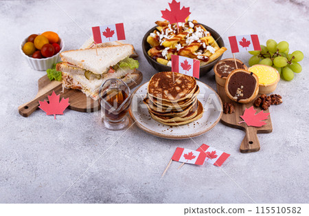 Canada Day traditional food concept. Canada Day traditional food concept. 115510582