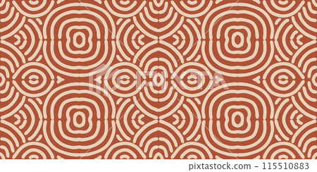 Hand drawn Batik seamless pattern. Geometric doodle abstract background, Ethnic wallpaper. Tribal vector texture. Aztec style. Folk embroidery, Scandinavian art, African rug, tile design. 115510883