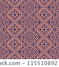 Hand drawn Batik seamless pattern. Geometric doodle abstract background, Ethnic wallpaper. Tribal vector texture. Aztec style. Folk embroidery, Scandinavian art, African rug, tile design. 115510892