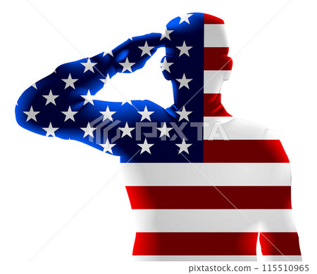 Flag Soldier Salute Veteran Day Silhouette Flag Soldier Salute Veteran Day Silhouette 115510965
