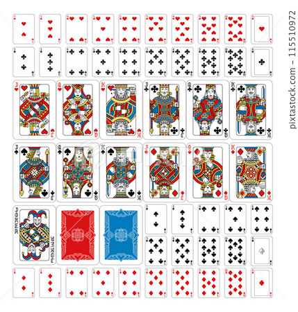 Playing Cards Deck Full Yellow Red Blue Black 115510972