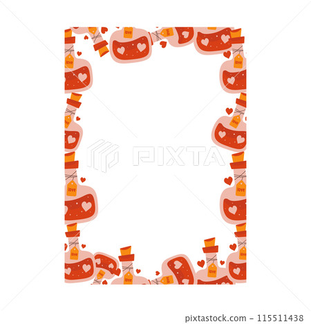 Valentines day card with heart shapes on white background 115511438