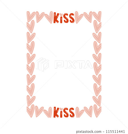 Valentines day card with heart shapes on white background 115511441