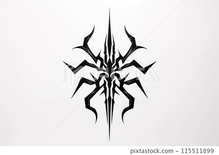 Spider black white tattoo element vector template animal. Generative AI 115511899
