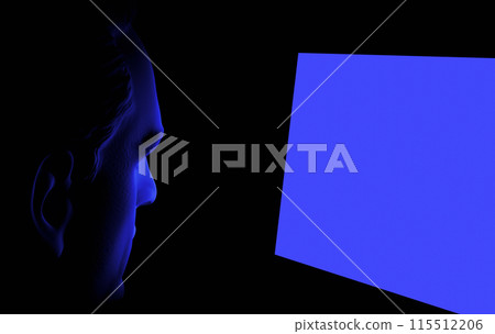 A man looks at the monitor 115512206