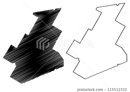 Perth County (Canada, Ontario Province, North America) map vector illustration, scribble sketch Perth map 115512332
