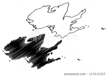 Prince Edward County (Canada, Ontario Province, North America) map vector illustration, scribble sketch Prince Edward map 115512337