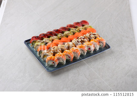 sushi set on the black stone 115512815