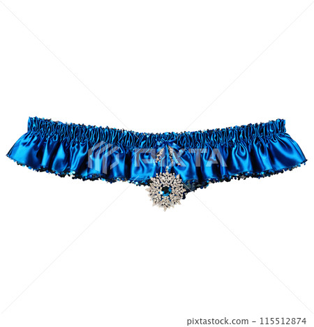 Electric blue garter with glittering accents vivid and eye catching spinning with flair Electric blue garter with glittering accents vivid and eye catching spinning with flair 115512874