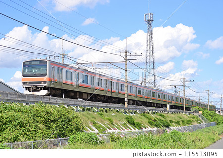 武藏野線 南越谷~東川口 JR東日本 209系 M74編組(幕張) 武藏野線 南越谷~東川口 JR東日本 209系 M74編組(幕張) 115513095