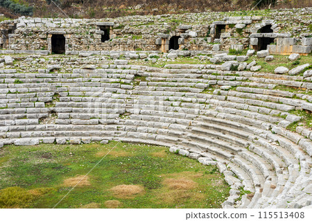 Ancient theater view archway. Turkey Ancient theater view archway. Turkey 115513408