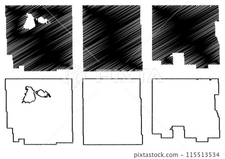 Division No. 8, No. 9, No. 10 (Canada, Saskatchewan Province, North America) map vector illustration, scribble sketch map 115513534