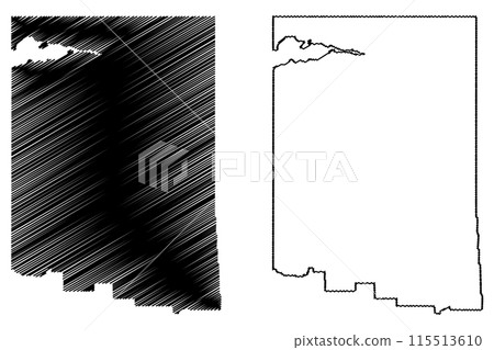Division No. 18 (Canada, Saskatchewan Province, North America) map vector illustration, scribble sketch map 115513610