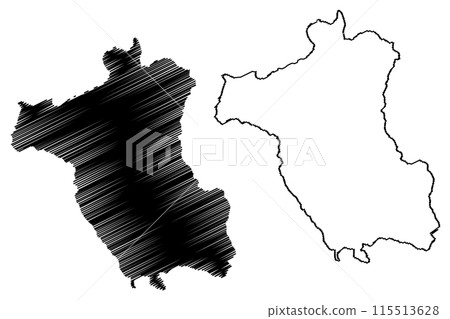 Blenio District (Switzerland, Swiss Confederation, Republic and Canton of Ticino, Tessin) map vector illustration, scribble sketch Bezirk Blenio map 115513628