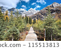 The Autumn in Siguniang Mountain at west of the capital city of Chengdu in Xiaojin country ,Sichuan ,China  115513813