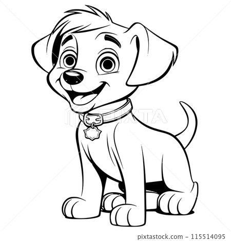 Dog Bone Coloring Pages for Kids 115514095