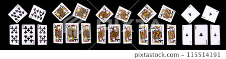 Playing cards for poker game on black background with clipping path. Playing cards for poker game on black background with clipping path. 115514191