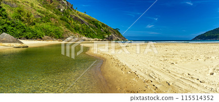 River flowing into the sea, Ilhabela River flowing into the sea, Ilhabela 115514352
