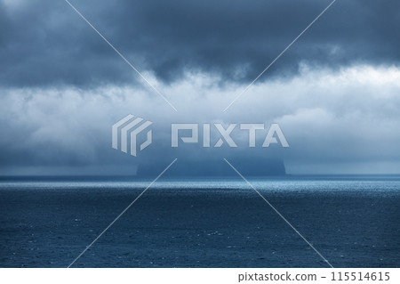 Koltur Island Hidden by Storm Clouds in the Atlantic Ocean Koltur Island Hidden by Storm Clouds in the Atlantic Ocean 115514615