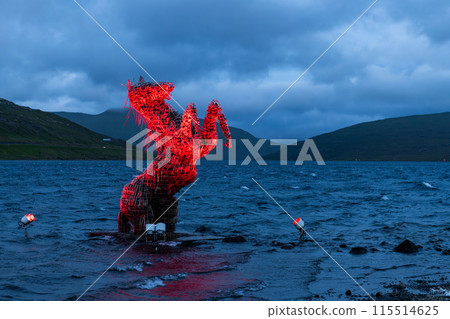 Nykur Nix Statue in Sorvagsvatn lake 115514625