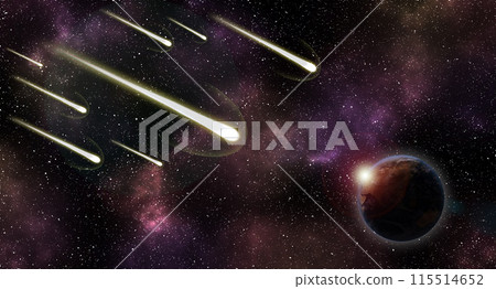 地球和流星圖 115514652