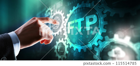 Update 2024 FTP. New File transfer protocol. Internet and communication technology concept 115514785