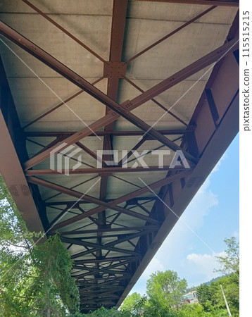 view of a modern bridge from below 115515215