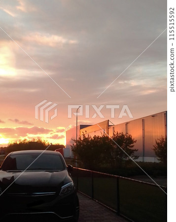 car, automobile, sunset 115515592
