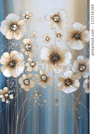 Elegant Floral Artwork on Canvas 115516168