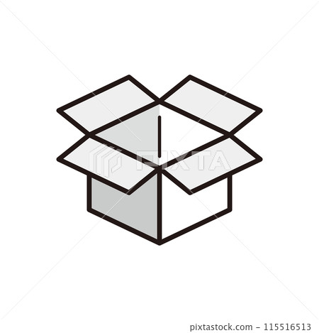 Illustration of an opened cardboard box 115516513