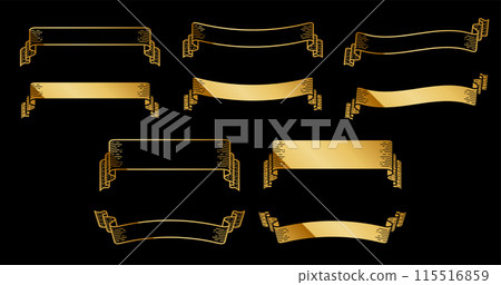 A retro vintage horizontal frame set with a luxurious gold design. 115516859