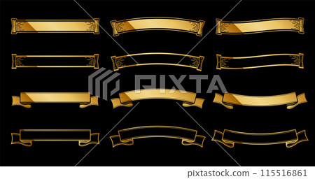 A retro vintage horizontal frame set with a luxurious gold design. 115516861
