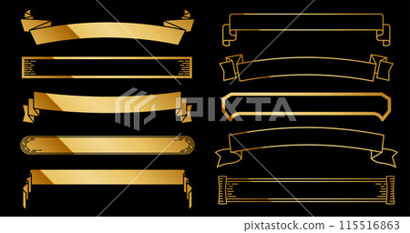 A retro vintage horizontal frame set with a luxurious gold design. 115516863