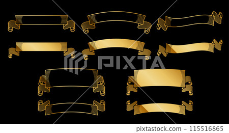 A retro vintage horizontal frame set with a luxurious gold design. 115516865