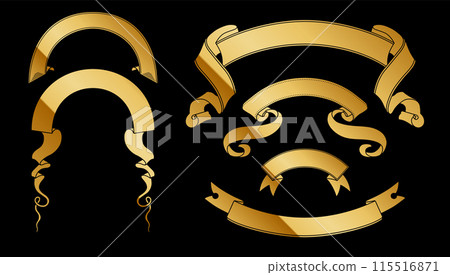 A retro vintage horizontal frame set with a luxurious gold design. 115516871