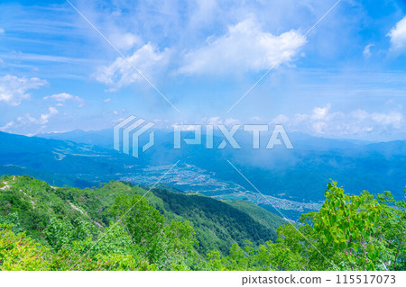 [山素材]從琴宮山看到的雲海和白馬三山【長野縣】 115517073