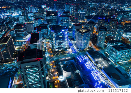 Yokohama night view: View from Yokohama Landmark Tower, toward Yokohama Station Yokohama night view: View from Yokohama Landmark Tower, toward Yokohama Station 115517122