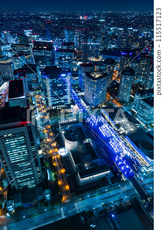 Yokohama night view: View from Yokohama Landmark Tower, toward Yokohama Station Yokohama night view: View from Yokohama Landmark Tower, toward Yokohama Station 115517123
